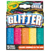 Crayola 35804 4 inch 5 Assorted Color Glitter Washable Sidewalk Chalk