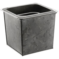 American Metalcraft 1/6 Size Onyx Galvanized Metal Beverage Tub with Polycarbonate Liner
