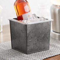 American Metalcraft 1/6 Size Onyx Galvanized Metal Beverage Tub with Polycarbonate Liner