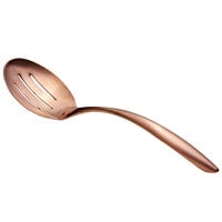 Bon Chef 9464RGM 9 3/4" Rose Gold Matte Stainless Steel Slotted Serving Spoon with Hollow Cool Handle
