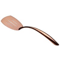 Bon Chef 9460HFRG 14 3/4" Rose Gold Hammered Stainless Steel Slotted Serving Turner with Hollow Cool Handle