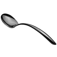 Bon Chef 9457B 13 1/2" Black Stainless Steel Solid Serving Spoon with Hollow Cool Handle