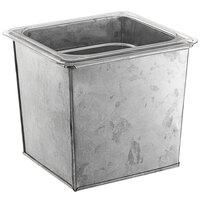 American Metalcraft 1/6 Size Silver Galvanized Metal Beverage Tub with Polycarbonate Liner