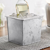 American Metalcraft 1/6 Size Silver Galvanized Metal Beverage Tub with Polycarbonate Liner