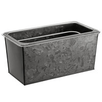 American Metalcraft 1/3 Size Onyx Galvanized Metal Beverage Tub with Polycarbonate Liner