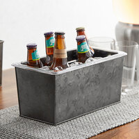 American Metalcraft 1/3 Size Onyx Galvanized Metal Beverage Tub with Polycarbonate Liner