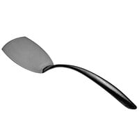 Bon Chef 9459HFB 14 3/4" Black Hammered Stainless Steel Solid Serving Turner with Hollow Cool Handle