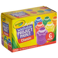 Crayola 541204 6 Assorted Color 2 oz. Washable Project Paint