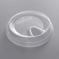 Fabri-Kal SLGC16/24 Greenware 16 and 24 oz. Clear Plastic Strawless / Sip Lid - 100/Pack