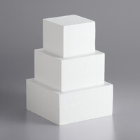 Baker's Mark 5 inch Foam 3-Piece Square Cake Dummy Kit