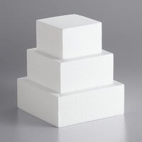 Baker's Mark 4 inch Foam 3-Piece Square Cake Dummy Kit