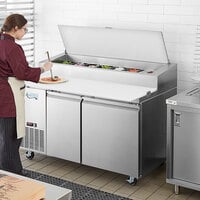 Avantco SSPPT-260 60 inch 2 Door Refrigerated Pizza Prep Table