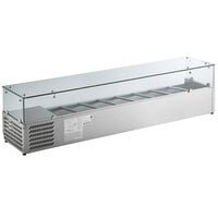 Avantco CPT-71 71 inch Countertop Refrigerated Prep Rail with Sneeze Guard