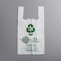 1/6 Size 4 Mil White Reusable Extra Heavy Plastic T-Shirt Bag - 150/Case