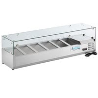 Avantco CPT-60 59 inch Countertop Refrigerated Prep Rail with Sneeze Guard