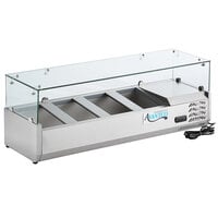 Avantco CPT-48 48 inch Countertop Refrigerated Prep Rail with Sneeze Guard
