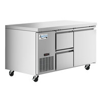 Avantco SS-UD-260RD 60" Stainless Steel Extra Deep Undercounter Refrigerator with 2 Left Drawers and 1 Door