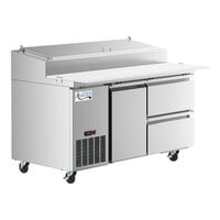 Avantco SSPPT-260B 60" 1 Door Refrigerated Pizza Prep Table with Drawer