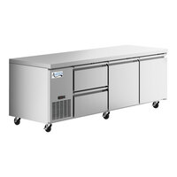 Avantco 93" Stainless Steel Extra Deep Undercounter Refrigerator with 2 Left Drawers and 2 Doors