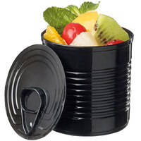Solia PS34507 2 oz. Black Plastic Tin Can with Lid - 200/Case