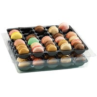 Solia PP10011 Clear Plastic Container Combo for 70 Macarons - 25/Case