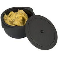 Solia PS39000 11.8 oz. Black Plastic Cooking Pot with Lid - 100/Case