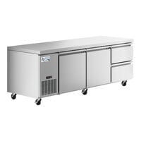 Avantco SS-UD-3RE 93" Stainless Steel Extra Deep Undercounter Refrigerator with 2 Right Drawers and 2 Doors