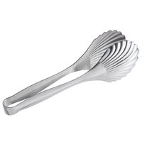 Carlisle 607692 10 inch 18/8 Stainless Steel Scalloped Bread Serving Tongs