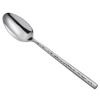 Carlisle 60205 Terra 10 inch 18/0 Hammered Stainless Steel Solid Serving Spoon