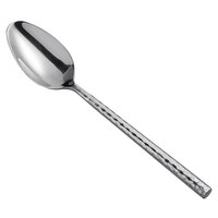 Carlisle 60206 Terra 9 1/2 inch 18/0 Hammered Stainless Steel Solid Serving Spoon