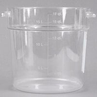 Carlisle 18 Qt. Clear Round Polycarbonate Food Storage Container