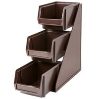 Vollrath 4842-01 Traex® Brown Self-Serve Condiment Bin Stand Set with 3-Tier Stand and 8" Condiment Bins