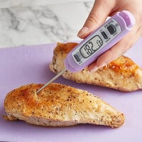 Taylor 3519PRFDA 3 3/16 inch Instant Read Purple Digital Pocket Probe Thermometer