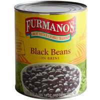 Furmano's #10 Can Fancy Black Beans in Brine - 6/Case