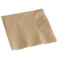 Hoffmaster 126378 9.5 inch x 9.5 inch 1-Ply Coin Embossed Natural Beverage / Cocktail Napkin - 1000/Case