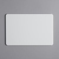 Tomlinson Chef's Edge 18" x 12" x 1/2" White Polyethylene Cutting Board with Microban Protection