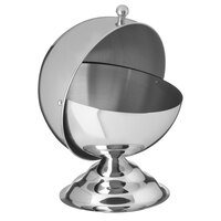 Carlisle 609132 14 oz. 18/8 Mirror Polish Stainless Steel Roll-Top Covered Snack Dish