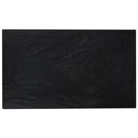 American Metalcraft FSLT21 Endurance 13" x 21 1/2" Flat Melamine Platter - Black Faux Slate