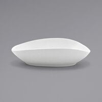 Front of the House DBO148WHP22 Tides 6 oz. Semi-Matte White Oval Porcelain Ramekin - 6/Case