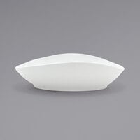 Front of the House DBO145WHP20 Tides 40 oz. Semi-matte White Oval Porcelain Bowl - 2/Case