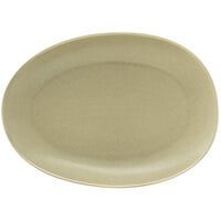 Front of the House DAP077GRP23 Tides 5 1/2" x 4" Semi-Matte Sea Grass Oval Porcelain Plate - 12/Case