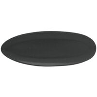 Front of the House DSU008BKP23 Tides 11 1/2" x 5" Semi-Matte Mussel Oval Porcelain Plate - 12/Case