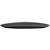 Front of the House DSU008BKP23 Tides 11 1/2 inch x 5 inch Semi-Matte Mussel Oval Porcelain Plate - 12/Case