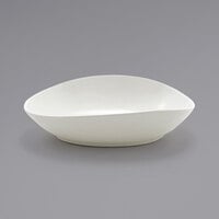 Front of the House DBO147BEP21 Tides 15 oz. Semi-matte Scallop Oval Porcelain Bowl - 4/Case