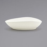 Front of the House DBO146BEP21 Tides 30 oz. Semi-matte Scallop Oval Porcelain Bowl - 4/Case