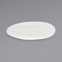 Front of the House DSU008WHP23 Tides 11 1/2 inch x 5 inch Semi-Matte White Oval Porcelain Plate - 12/Case