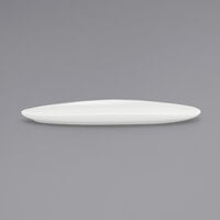 Front of the House DSU008WHP23 Tides 11 1/2 inch x 5 inch Semi-Matte White Oval Porcelain Plate - 12/Case