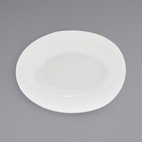 Front of the House DBO146WHP21 Tides 30 oz. Semi-matte White Oval Porcelain Bowl - 4/Case
