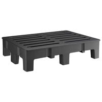 Regency 48 inch x 36 inchx 12 inch Black Plastic Heavy-Duty Dunnage Rack with Slotted Top - 2500 lb. Capacity