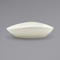 Front of the House DBO145BEP20 Tides 40 oz. Semi-matte Scallop Oval Porcelain Bowl - 2/Case